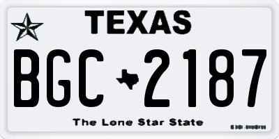 TX license plate BGC2187