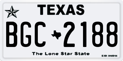 TX license plate BGC2188