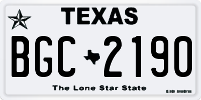 TX license plate BGC2190
