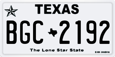 TX license plate BGC2192
