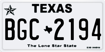 TX license plate BGC2194