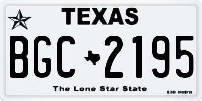 TX license plate BGC2195