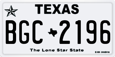 TX license plate BGC2196
