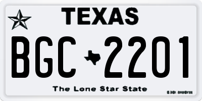 TX license plate BGC2201