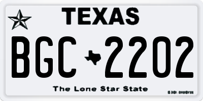 TX license plate BGC2202