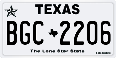 TX license plate BGC2206
