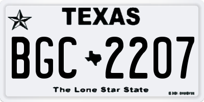 TX license plate BGC2207