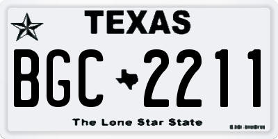 TX license plate BGC2211