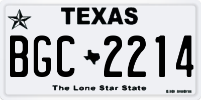 TX license plate BGC2214