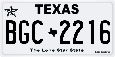 TX license plate BGC2216