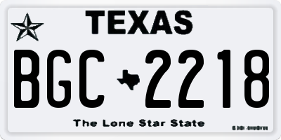TX license plate BGC2218
