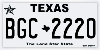 TX license plate BGC2220