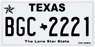 TX license plate BGC2221