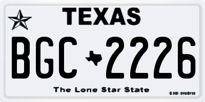 TX license plate BGC2226