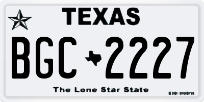 TX license plate BGC2227