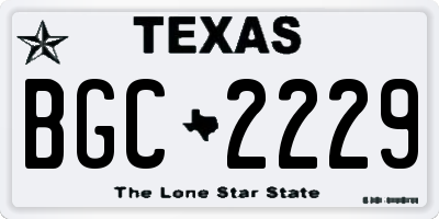 TX license plate BGC2229