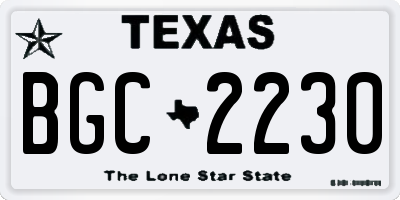 TX license plate BGC2230