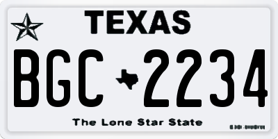 TX license plate BGC2234