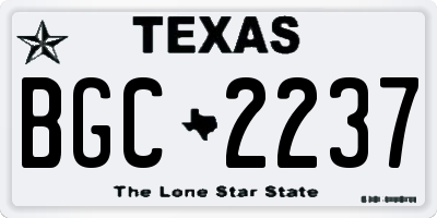 TX license plate BGC2237