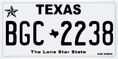 TX license plate BGC2238