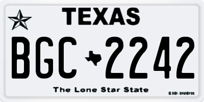 TX license plate BGC2242
