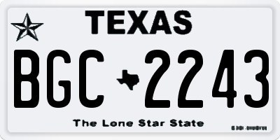 TX license plate BGC2243