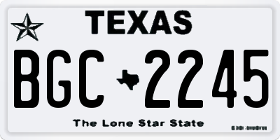 TX license plate BGC2245