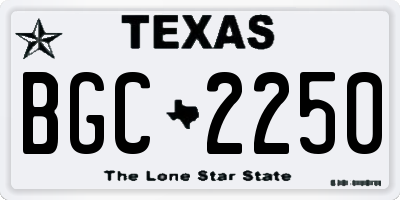 TX license plate BGC2250