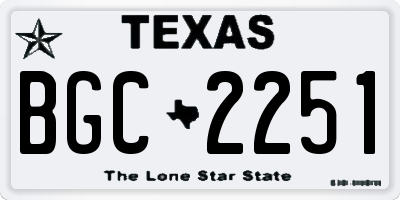 TX license plate BGC2251