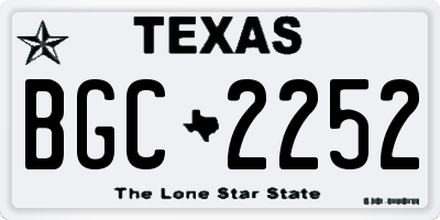TX license plate BGC2252