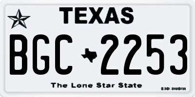 TX license plate BGC2253