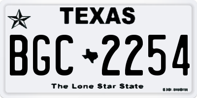 TX license plate BGC2254