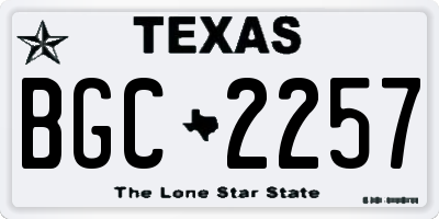 TX license plate BGC2257