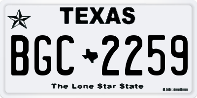 TX license plate BGC2259
