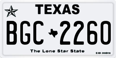 TX license plate BGC2260