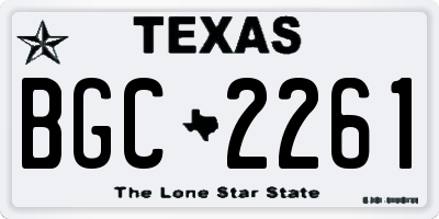 TX license plate BGC2261