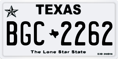 TX license plate BGC2262