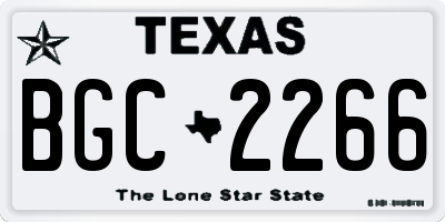 TX license plate BGC2266
