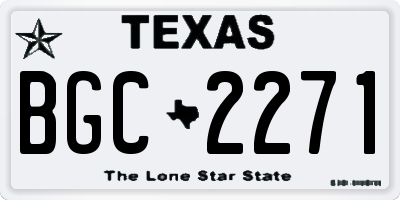 TX license plate BGC2271