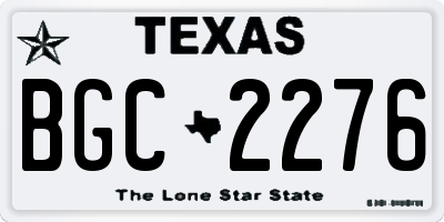 TX license plate BGC2276