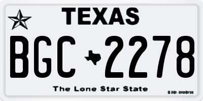 TX license plate BGC2278