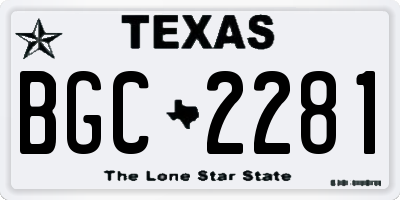 TX license plate BGC2281