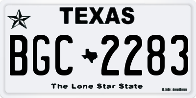 TX license plate BGC2283