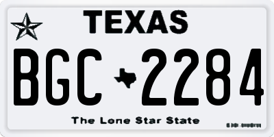 TX license plate BGC2284