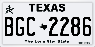 TX license plate BGC2286