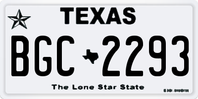 TX license plate BGC2293