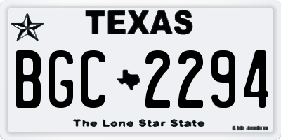 TX license plate BGC2294