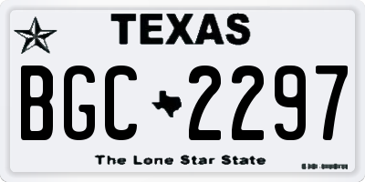 TX license plate BGC2297