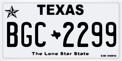 TX license plate BGC2299