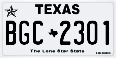 TX license plate BGC2301